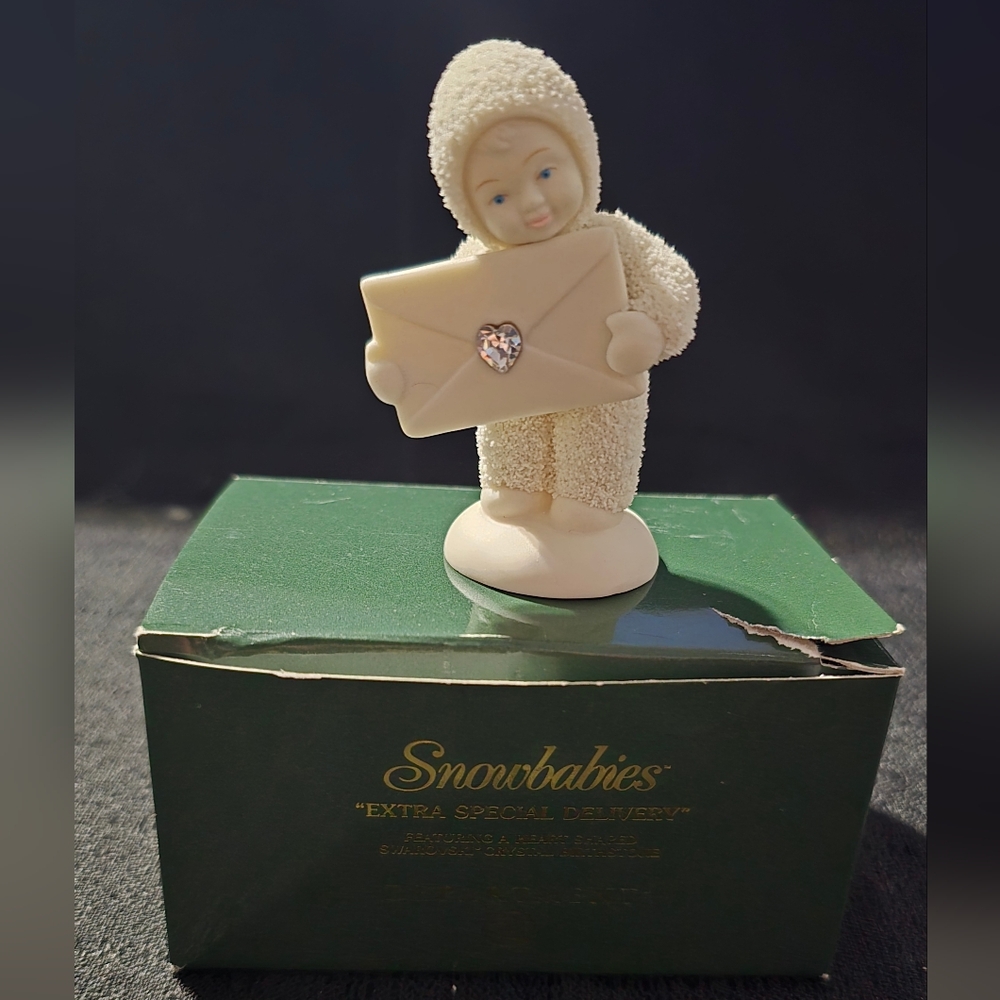 Department 56 Snowbabies Featuring A Heart Shaped Swarovski Crystal Birthstone